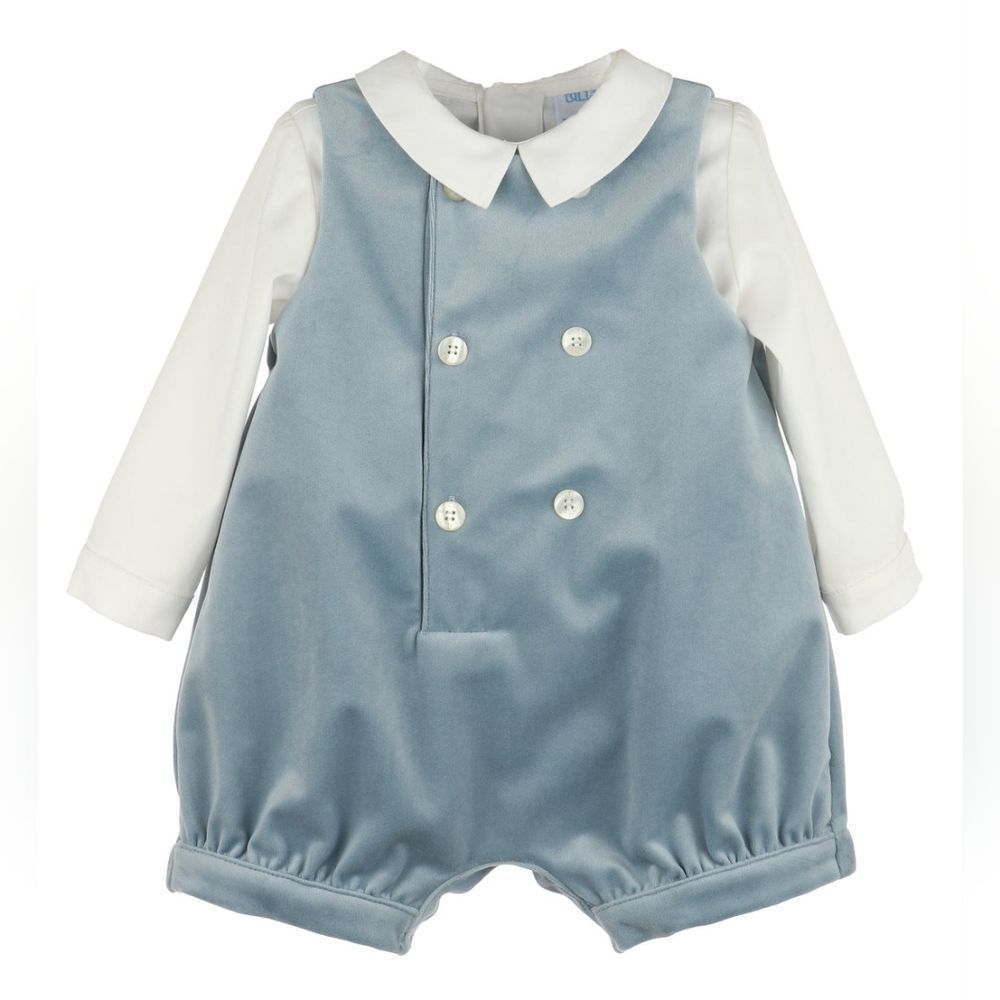 Luli & Me | Deluxe Velvet Boy Romper